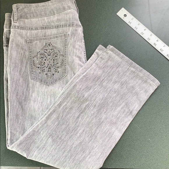 Chico's Pants - Chico’s platinum denim culottes 25 grey actual 34